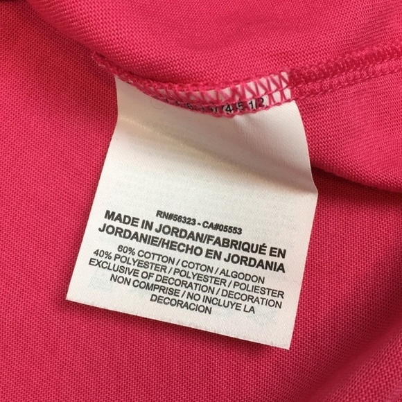 Nike V Neck Dri Fit Cotton blend Pink Tee - Picture 6 of 8